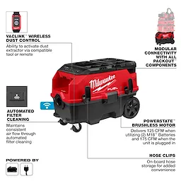 M18 FUEL™ 9 Gallon Dual Battery Dust Extractor w/ PACKOUT™ Compatibility and VACLINK™