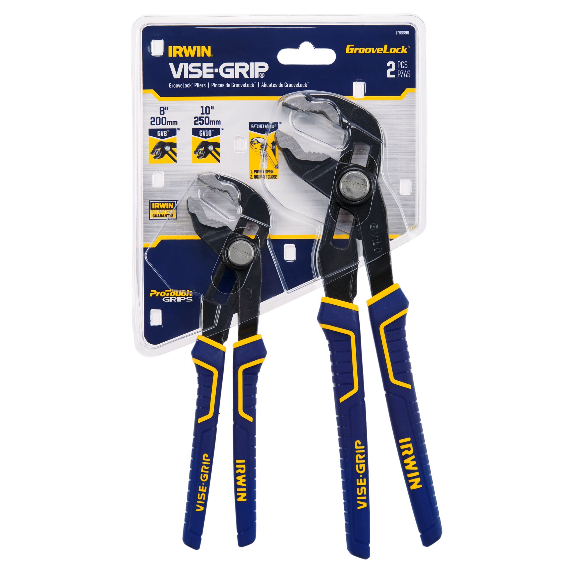 IRWIN VISE-GRIP 2PC GROOVELOCK SET - 8", 10"