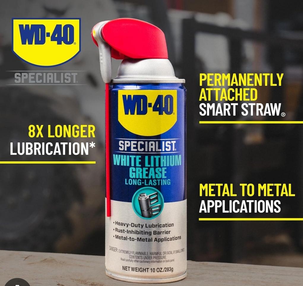 WD-40 Specialist ຈາລະບີ Lithium ສີຂາວ