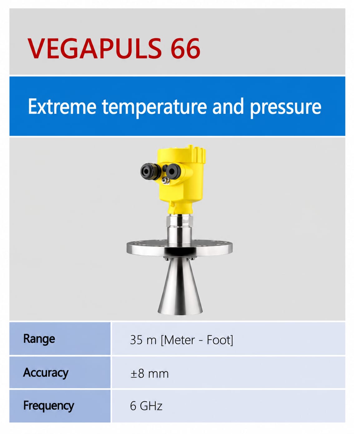 VEGA VEGAPULS 66 ເຄື່ອງວັດລະດັບເຣດາ - ອຸນຫະພູມແລະແຮງດັນສູງພິເສດ