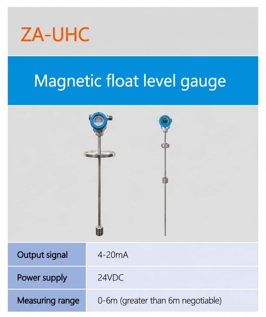 SMARTSEC ZA-UHC ເຄື່ອງວັດລະດັບແບບລູກລອຍແມ່ເຫຼັກ