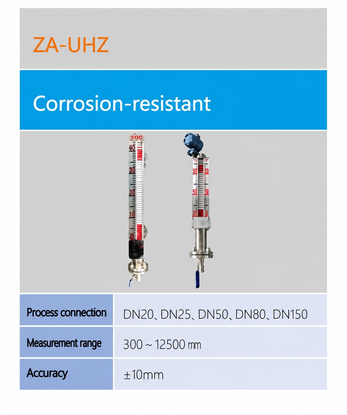 ZA-UHZ Corrosion-Resistant Magnetic Level Gauge - ຊະນິດທົນການກັດກ່ອນ