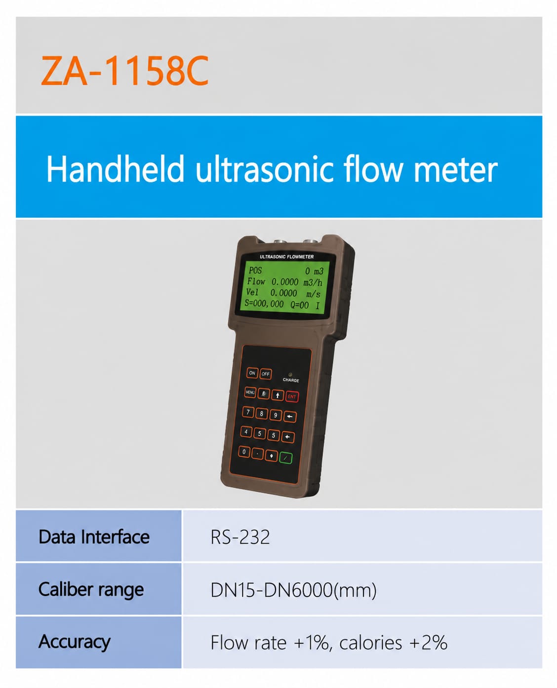 SMARTSEC ZA-1158C ເຄື່ອງວັດອັດຕາໄຫຼ Ultrasonic