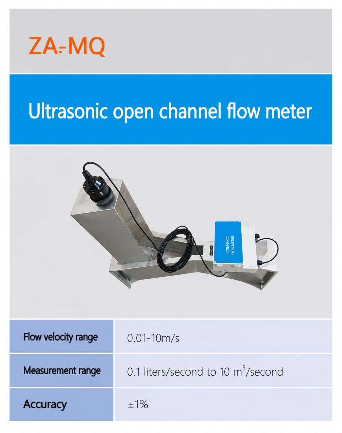 SMARTSEC ZA-MQ ເຄື່ອງວັດອັດຕາໄຫຼ Ultrasonic ແບບຮ່ອງເປີດ