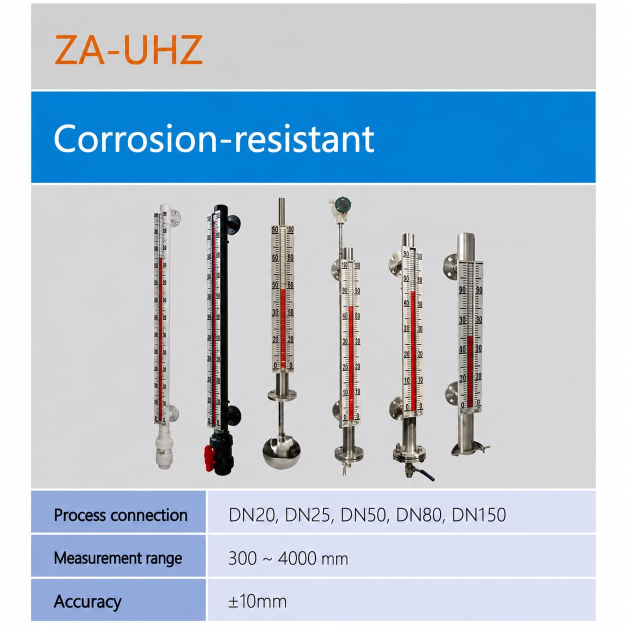 ZA-UHZ Corrosion-Resistant Magnetic Level Gauge - ຊະນິດທົນການກັດກ່ອນ