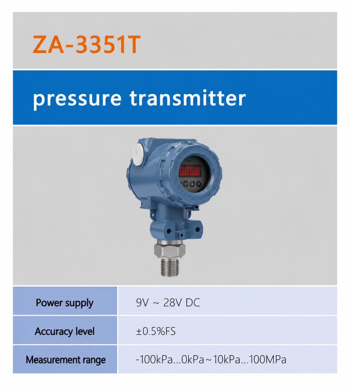 ເຄື່ອງສົ່ງສັນຍານແຮງດັນ ZA-3351T Pressure transmitter