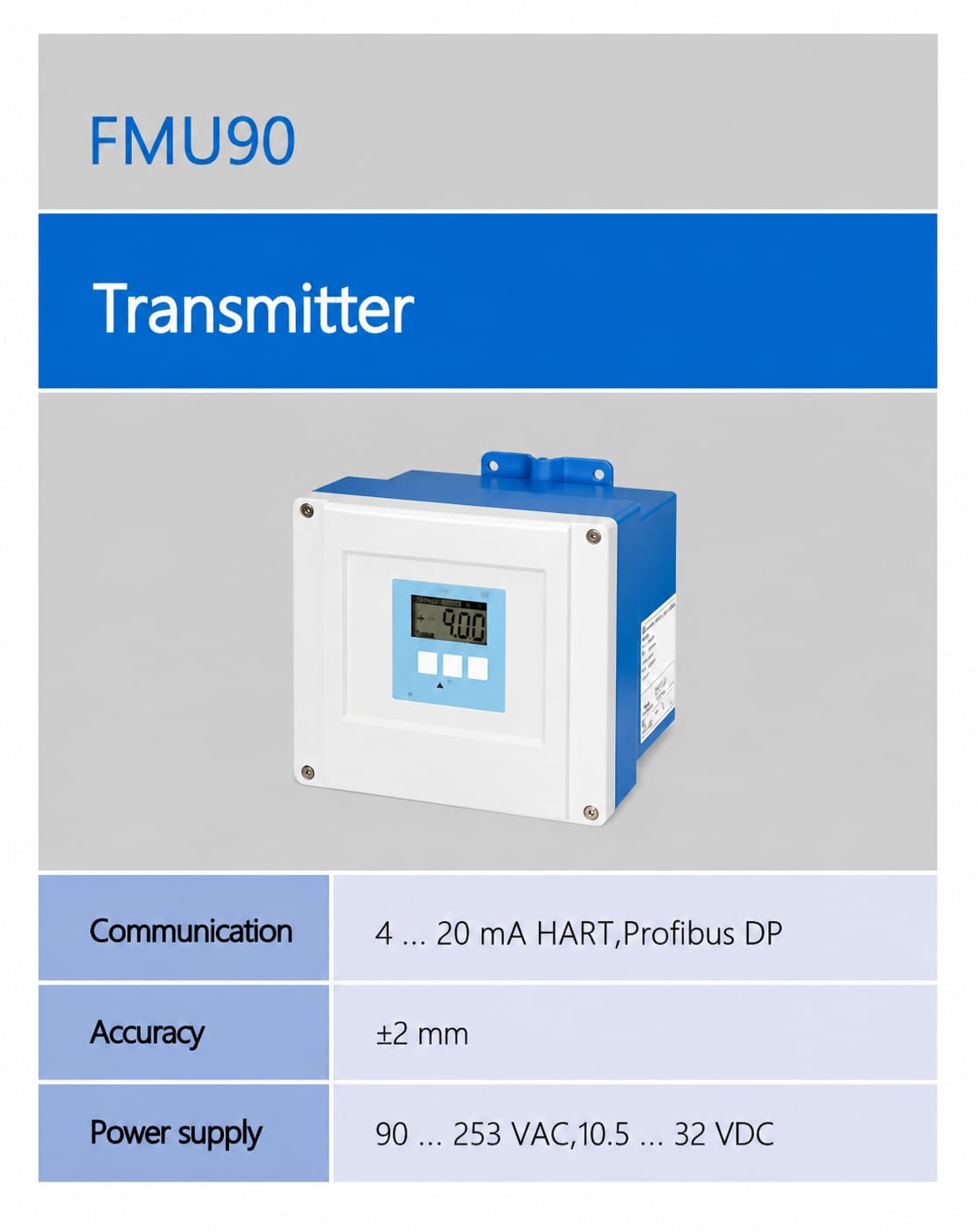 Endress+Hauser FMU90 ເຄື່ອງວັດລະດັບອັນຕຣາໂຊນິກ - ຕົວສົ່ງສັນຍານ