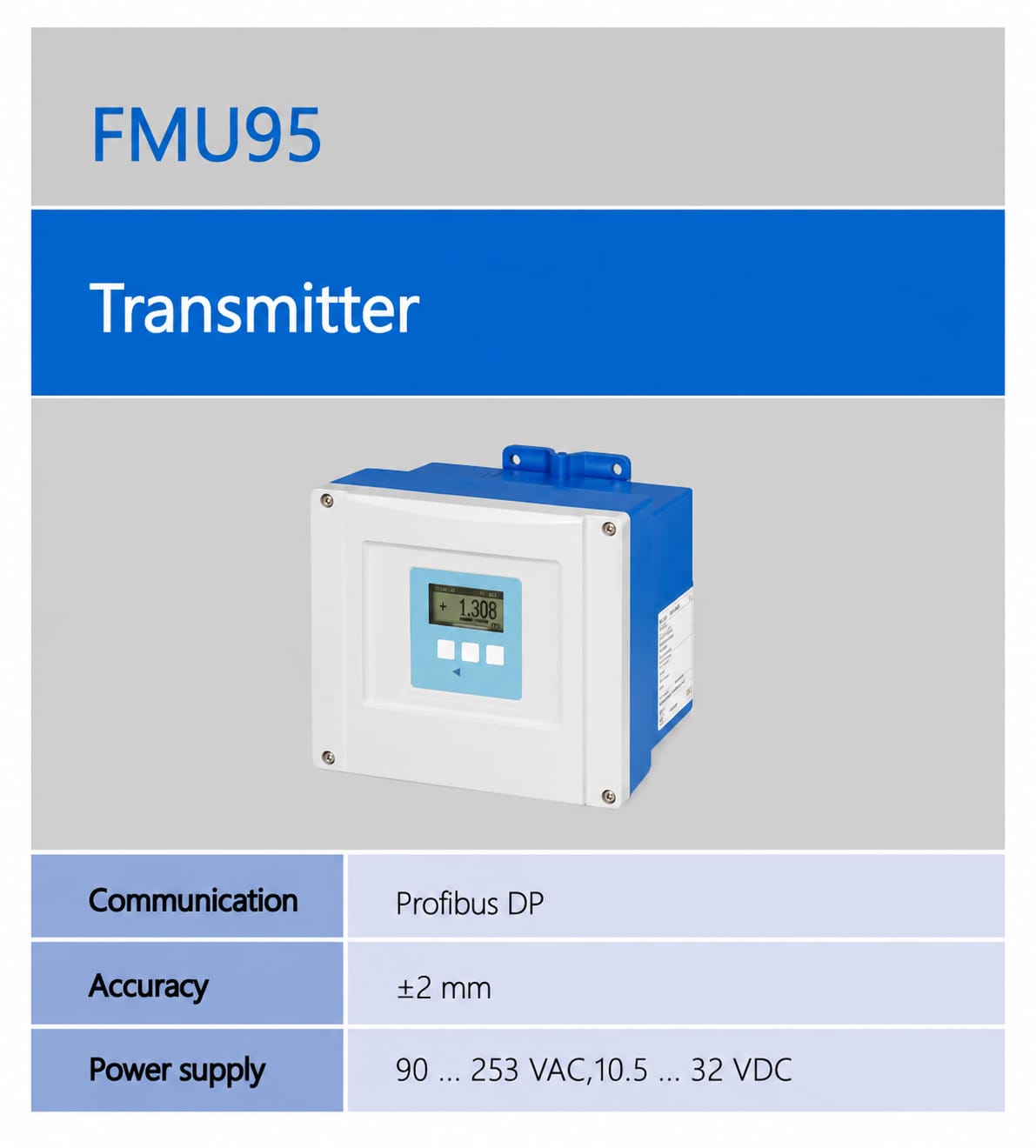 Endress+Hauser FMU95 ເຄື່ອງວັດລະດັບອັນຕຣາໂຊນິກ - ຕົວສົ່ງສັນຍານ