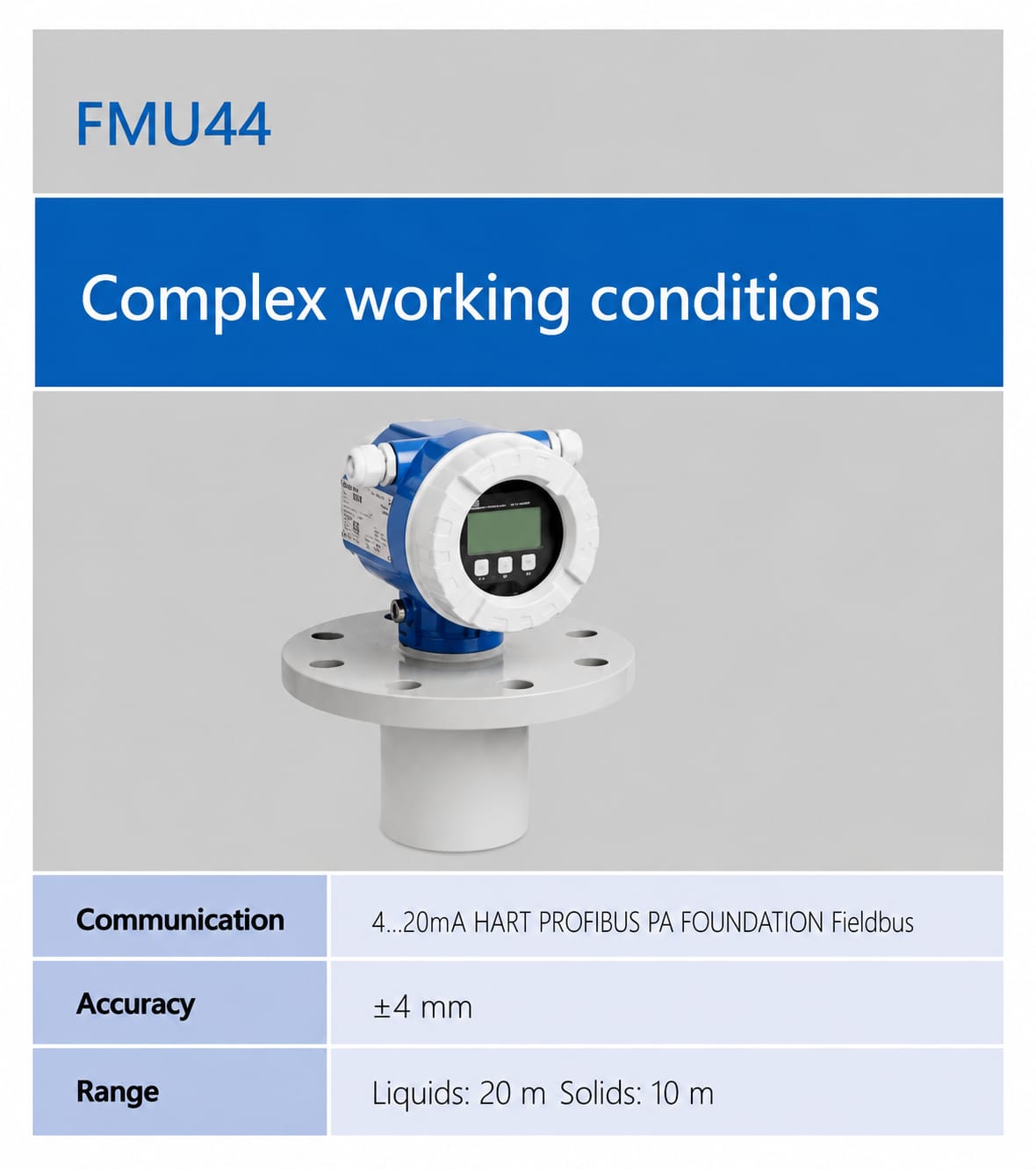Endress+Hauser FMU44 ເຄື່ອງວັດລະດັບອັນຕຣາໂຊນິກ - ສໍາລັບເງື່ອນໄຂການໃຊ້ງານທີ່ຊັບຊ້ອນ