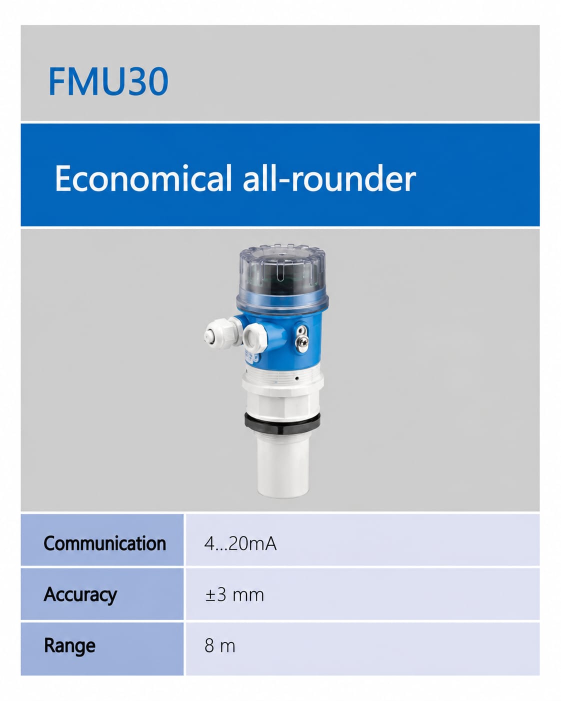 Endress+Hauser FMU30 ເຄື່ອງວັດລະດັບອັນຕຣາໂຊນິກ - ຮຸ່ນປະຢັດ ໃຊ້ງານທົ່ວໄປ
