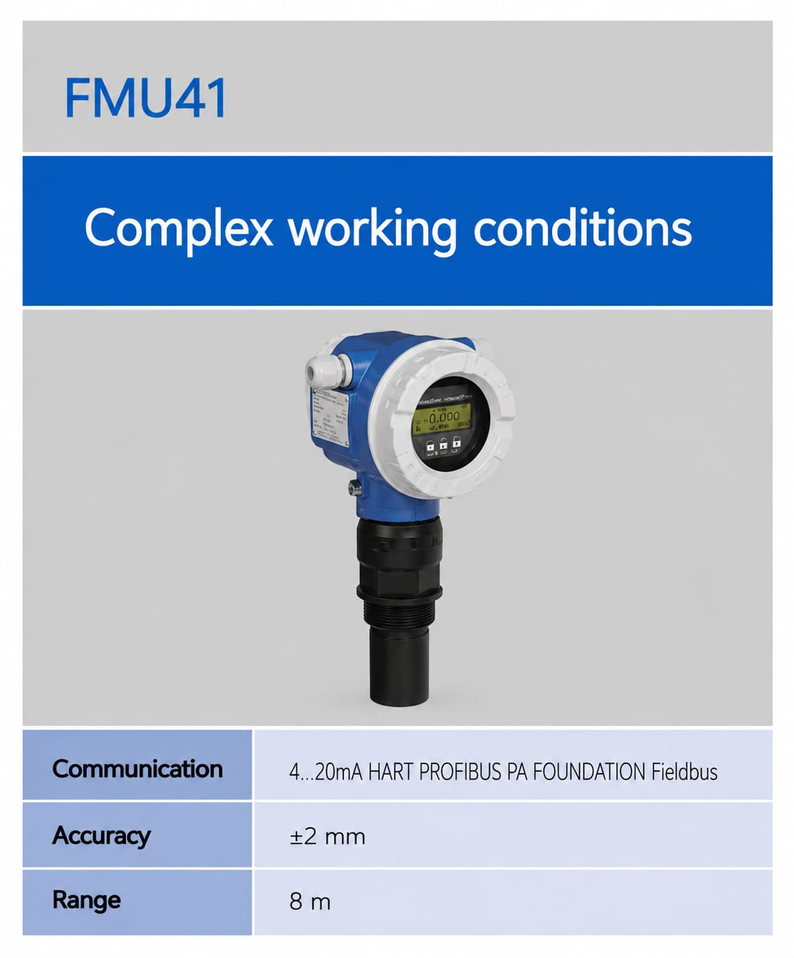 Endress+Hauser FMU41 ເຄື່ອງວັດລະດັບອັນຕຣາໂຊນິກ - ສໍາລັບເງື່ອນໄຂການໃຊ້ງານທີ່ຊັບຊ້ອນ