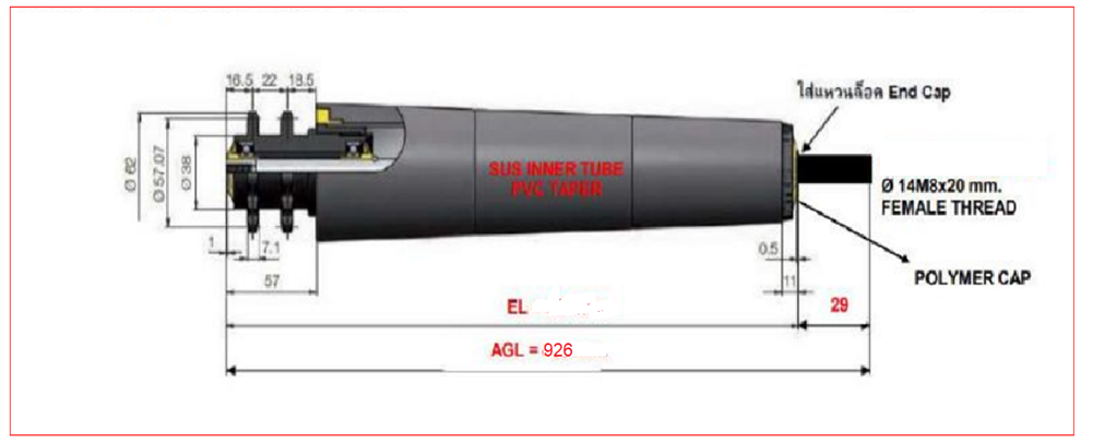 Interroll 3500-KXO-FD-I03 RL449 EL897 AGL926 ລູກກິ້ງລຳລຽງຮູບກວຍແກນຄົງທີ່
