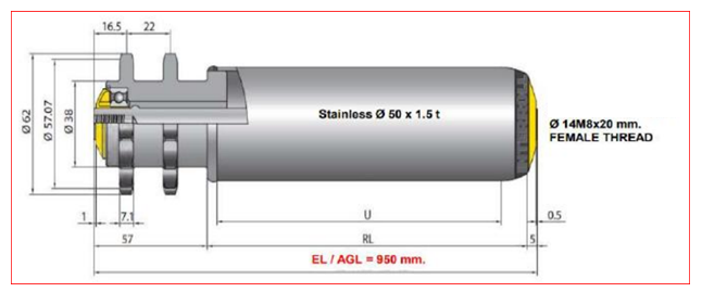Interroll 3500-FD-I08 RL888 EL950 AGL950 ລູກກິ້ງລຳລຽງແບບຂັບຄົງທີ່