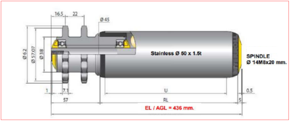 Interroll 3800-FR-I09 RL347 EL436 AGL436 ລູກກິ້ງລຳລຽງຂັບແບບແຮງສຽດທານ
