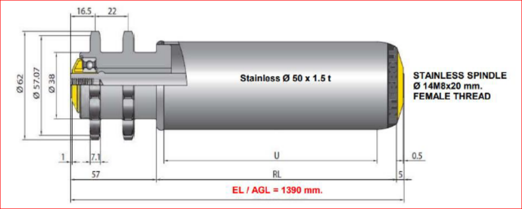 Interroll 3500-FD-W-I14 RL1328 EL1390 AGL1390 ລູກກິ້ງລຳລຽງແບບຂັບຄົງທີ່