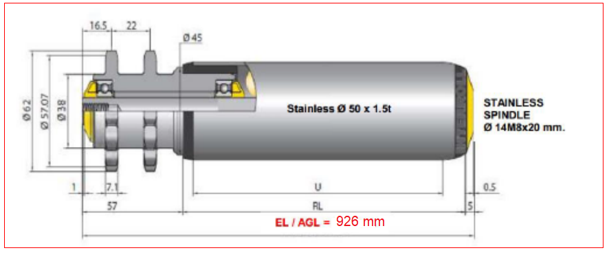 Interroll 3500-FD-I15 RL864 EL926 AGL926 ລູກກິ້ງລຳລຽງແບບຂັບຄົງທີ່