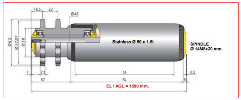 Interroll 3500-FD-I23 RL1528 EL1590 AGL1590 ລູກກິ້ງລຳລຽງແບບຂັບຄົງທີ່