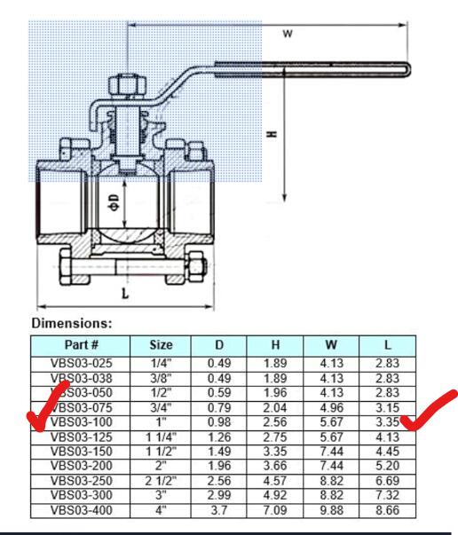 OEM ບານວາວສະແຕນເລດ SS304 1 ນິ້ວ NPT