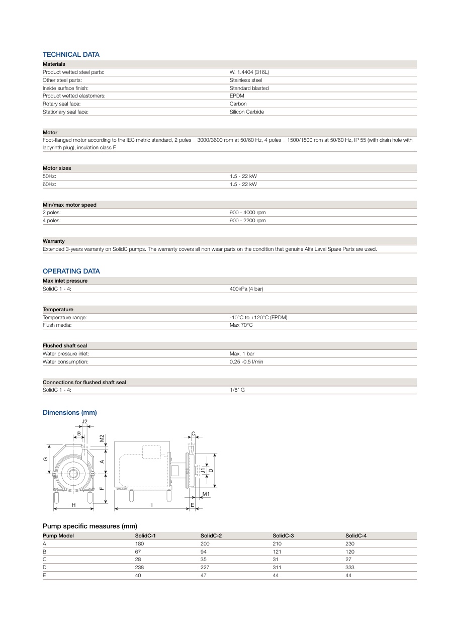 Alfa Laval SolidC ປັ໊ມຫອຍໂຂ່ງສຳລັບອາຫານແລະເຄື່ອງດື່ມ