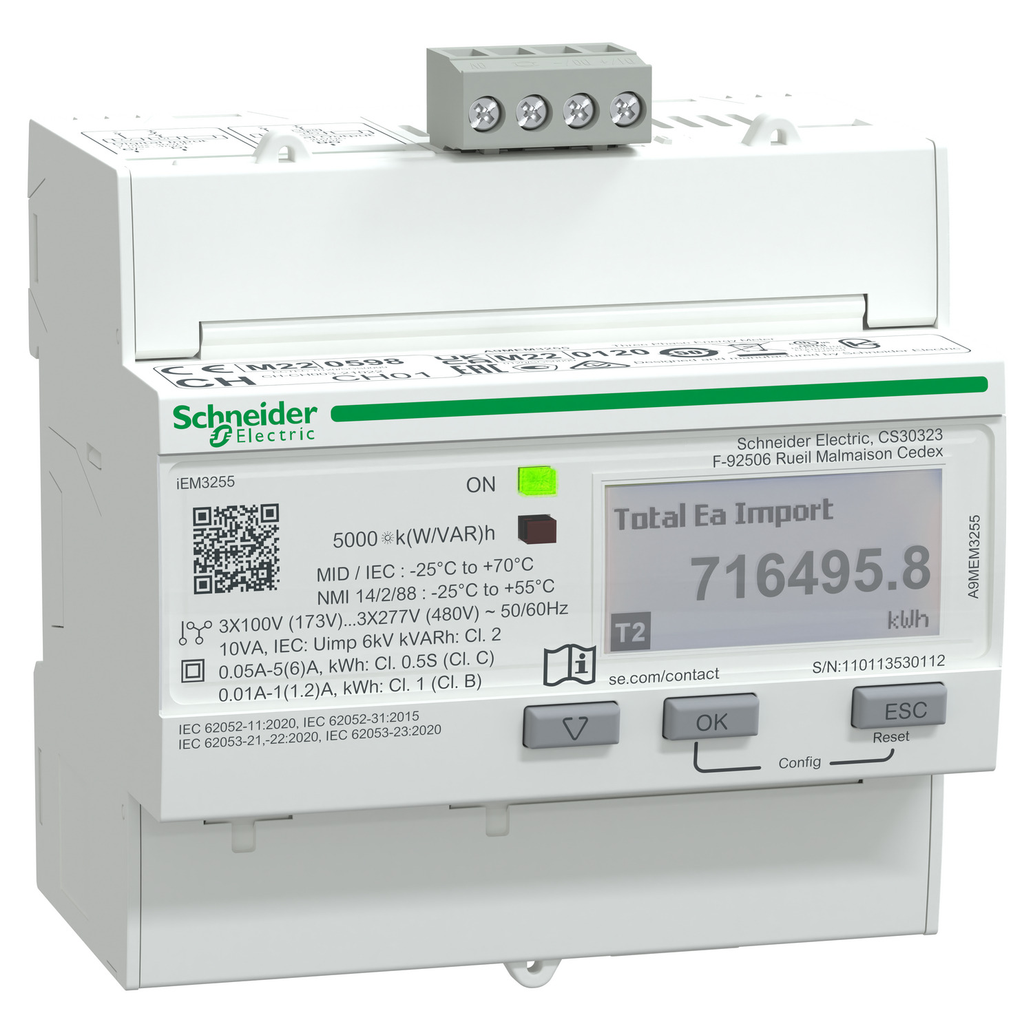 Schneider Electric iEM3255 A9MEM3255 ມິເຕີວັດພະລັງງານໄຟຟ້າ