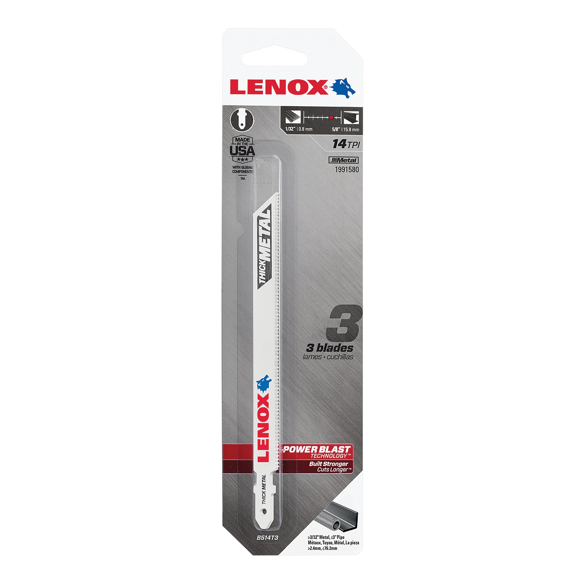 Metal Cutting Jig Saw Blades 133 x 10 x 0.9 14TPI 3/PK