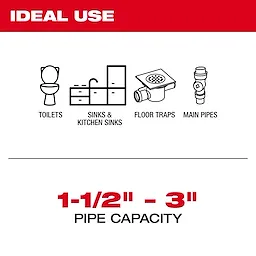 M18 FUEL™ High Speed Chain Snake for 1-1/2” – 4” Pipes