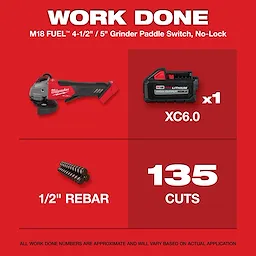 M18 FUEL™ 4-1/2" / 5" Braking Grinder Paddle Switch, No-Lock