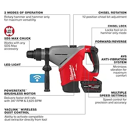 M18 FUEL™ 1-3/4" SDS MAX Rotary Hammer Kit w/ ONE-KEY™