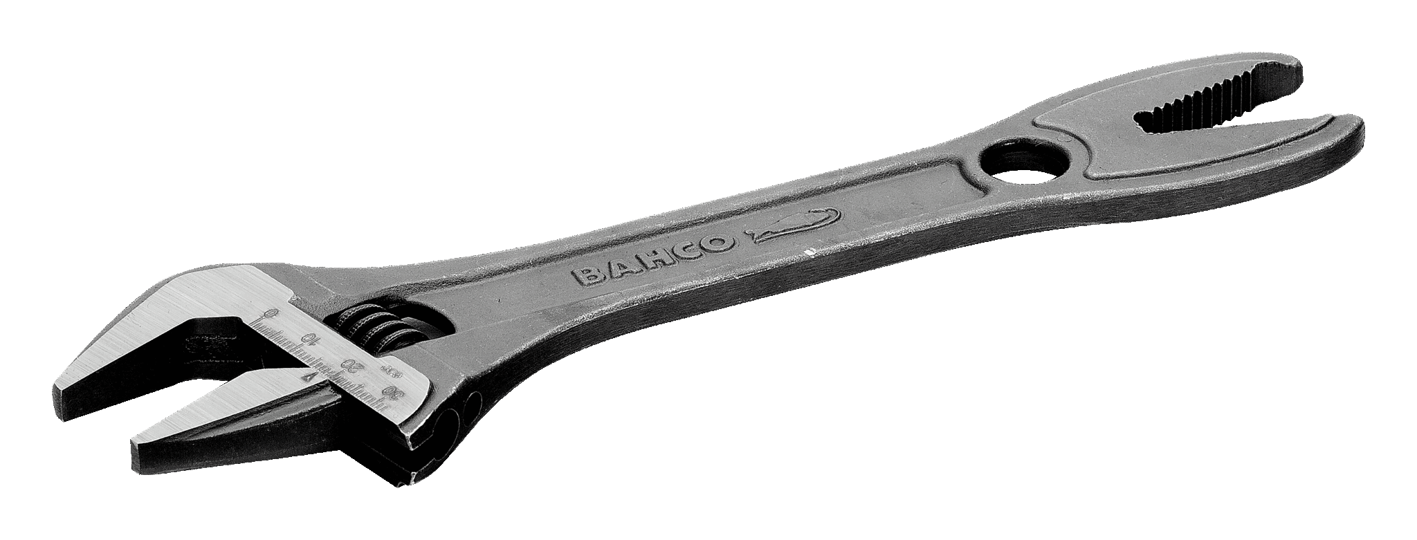 Wide Jaw Adjustable Wrenches with Serrated Pipe Jaws and Phosphate Finish