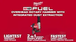 M18 FUEL™ Overhead Rotary Hammer w/ Integrated Dust Extraction