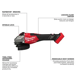 M18 FUEL™ 4-1/2"-6" Braking Grinder, Slide Switch