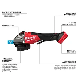M18 FUEL™ 4-1/2"-6" Variable Speed Braking Grinder, Paddle Switch w/ ONE-KEY™