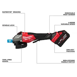 M18 FUEL™ 4-1/2"-6" Variable Speed Braking Grinder, Paddle Switch w/ ONE-KEY™ Kit