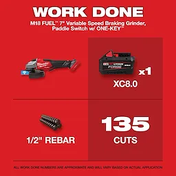 M18 FUEL™ 4-1/2"-7" Variable Speed Braking Grinder, Paddle Switch w/ ONE-KEY™