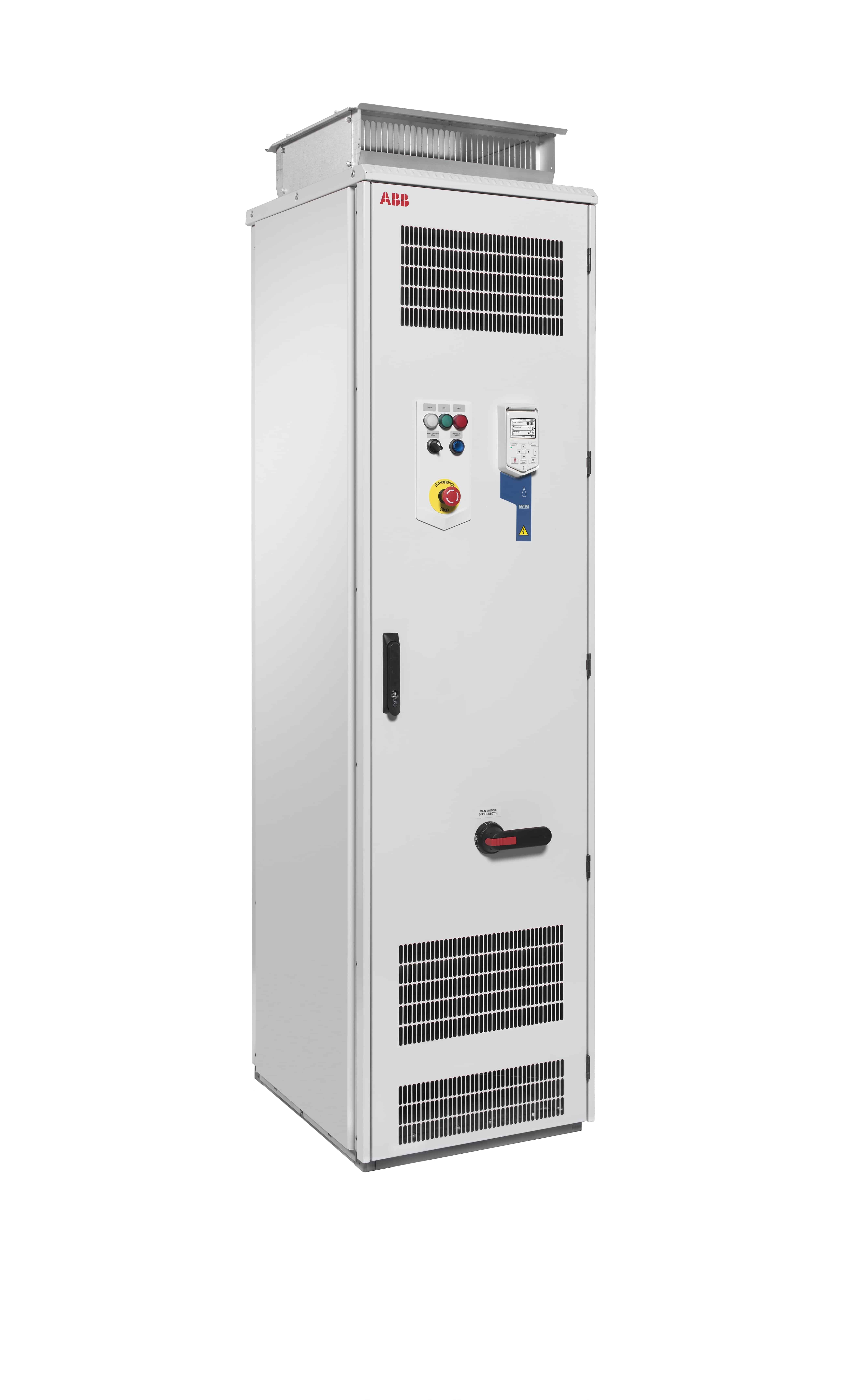 LV AC cabinet-built drive for water and wastewater, IEC: Pn 250 kW, 430 A, 400 V, UL: Pld 350 Hp, 414 A, 480 V (ACQ580-07-0430A-4)
