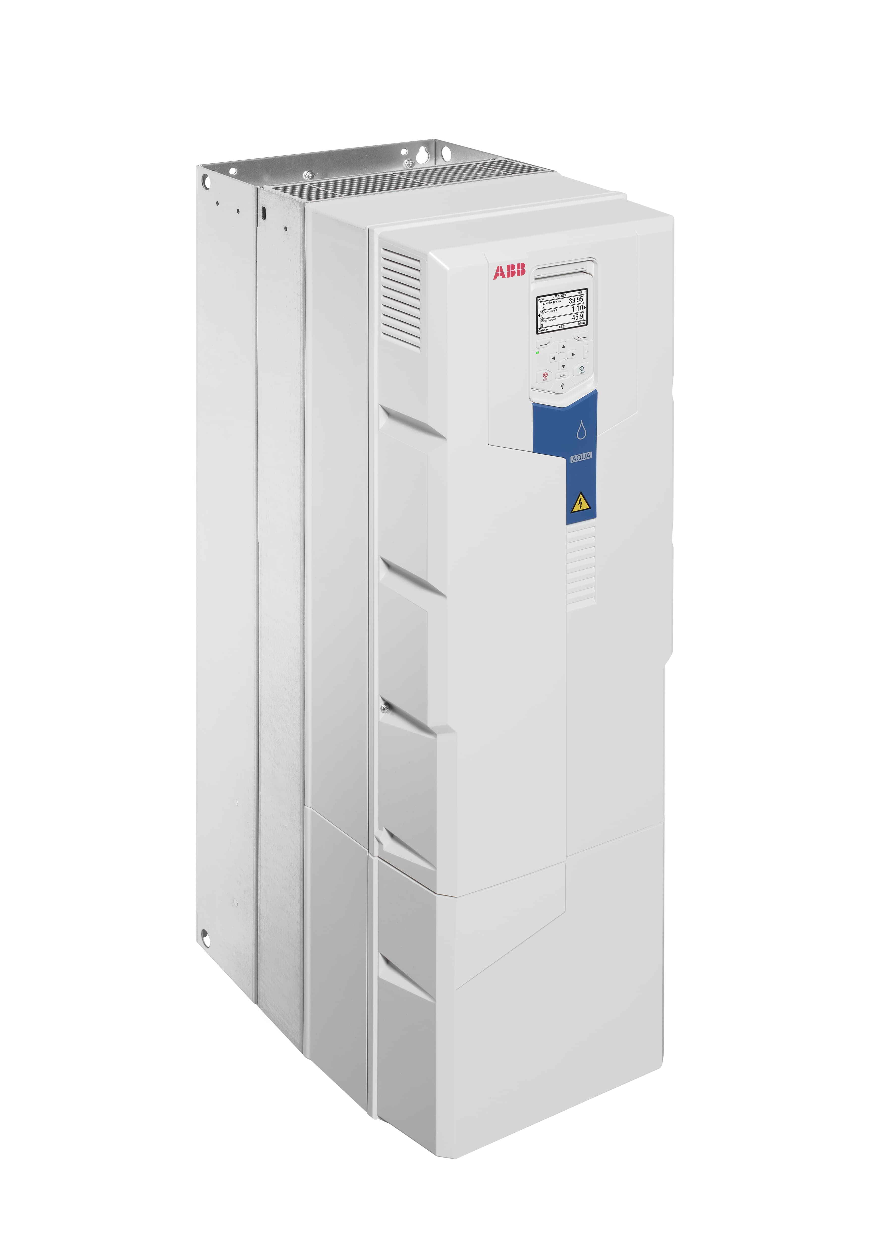 LV AC wall-mounted ultra-low harmonic drive for water and wastewater, IEC: Pn 55 kW, 106 A, 400 V, UL: Pld 75 Hp, 96 A, 480 V (ACQ580-31-106A-4)