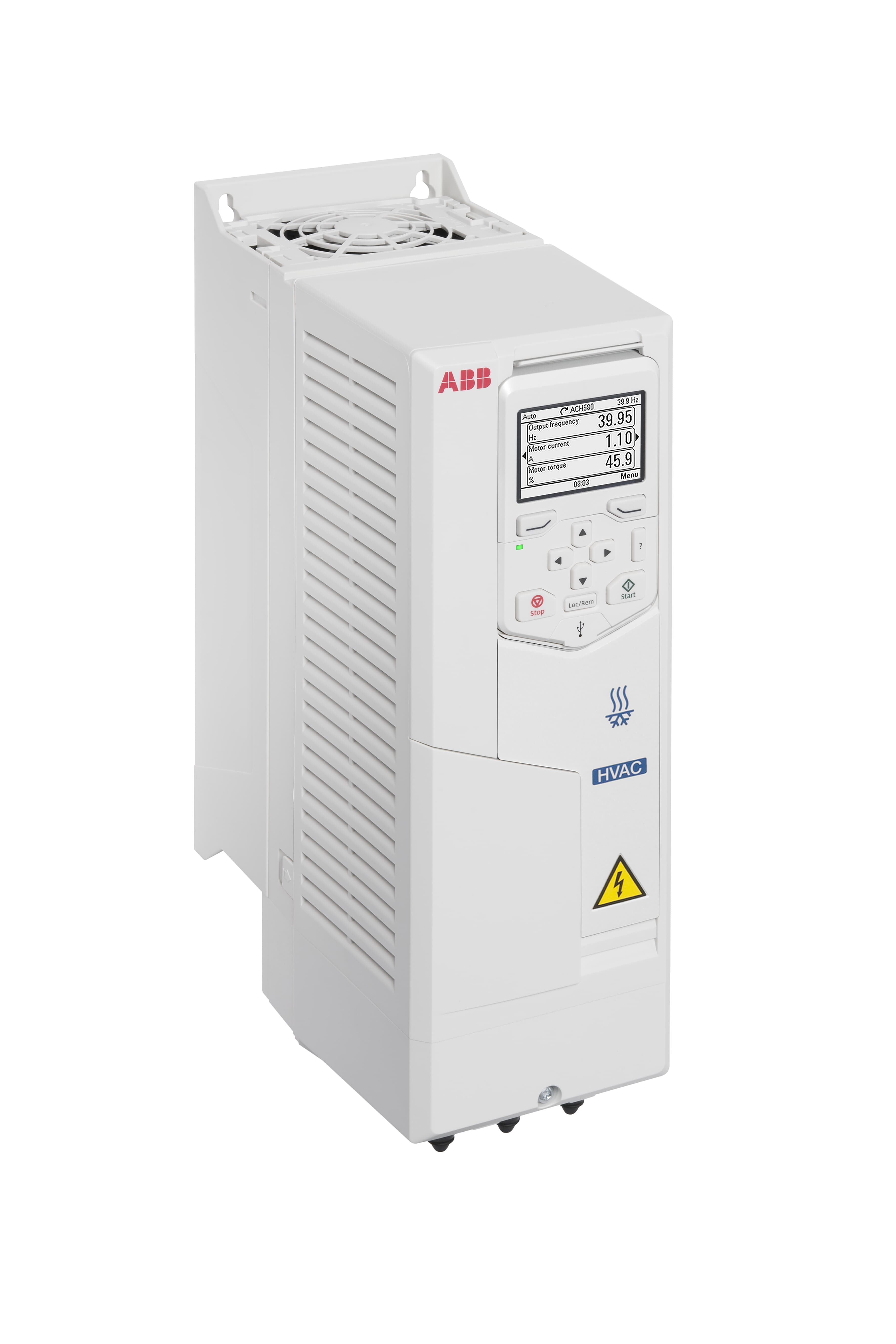 LV AC wall-mounted drive for HVAC, IEC: Pn 0.75 kW, 4.7 A, 230 V (ACH580-01-04A7-2)