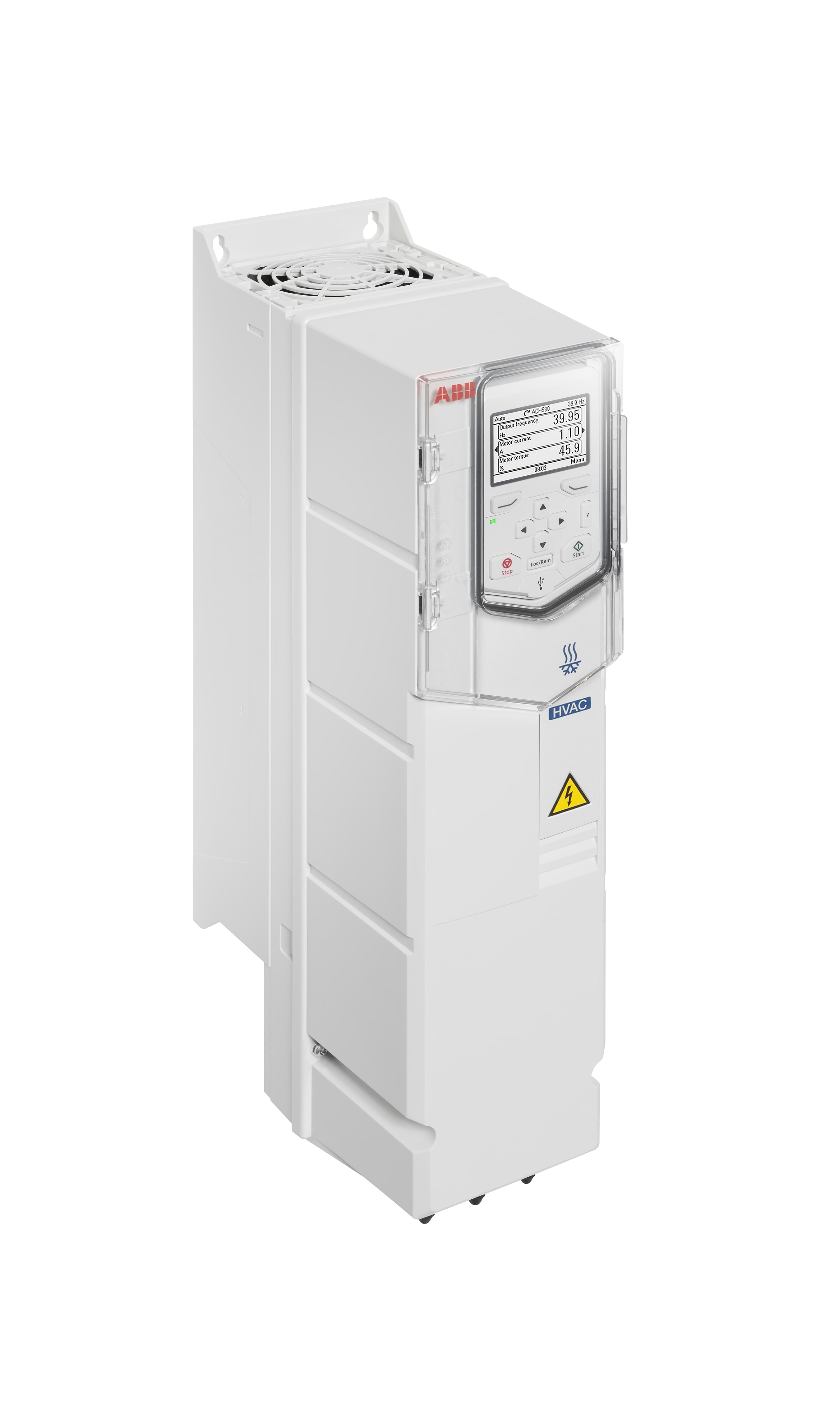 LV AC wall-mounted drive for HVAC, IEC: Pn 7.5 kW, 31.2 A, 230 V (ACH580-01-032A-2+B056)