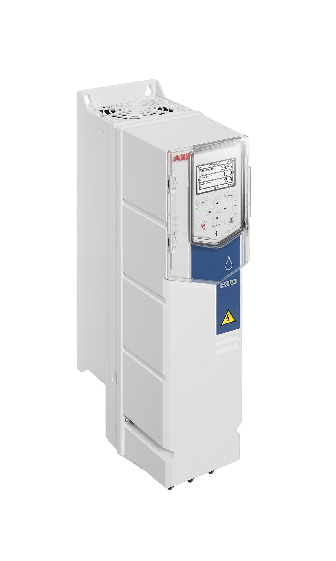 LV AC wall-mounted drive for water and wastewater, IEC: Pn 5.5 kW, 24.5 A, 230 V (ACQ580-01-025A-2+B056)