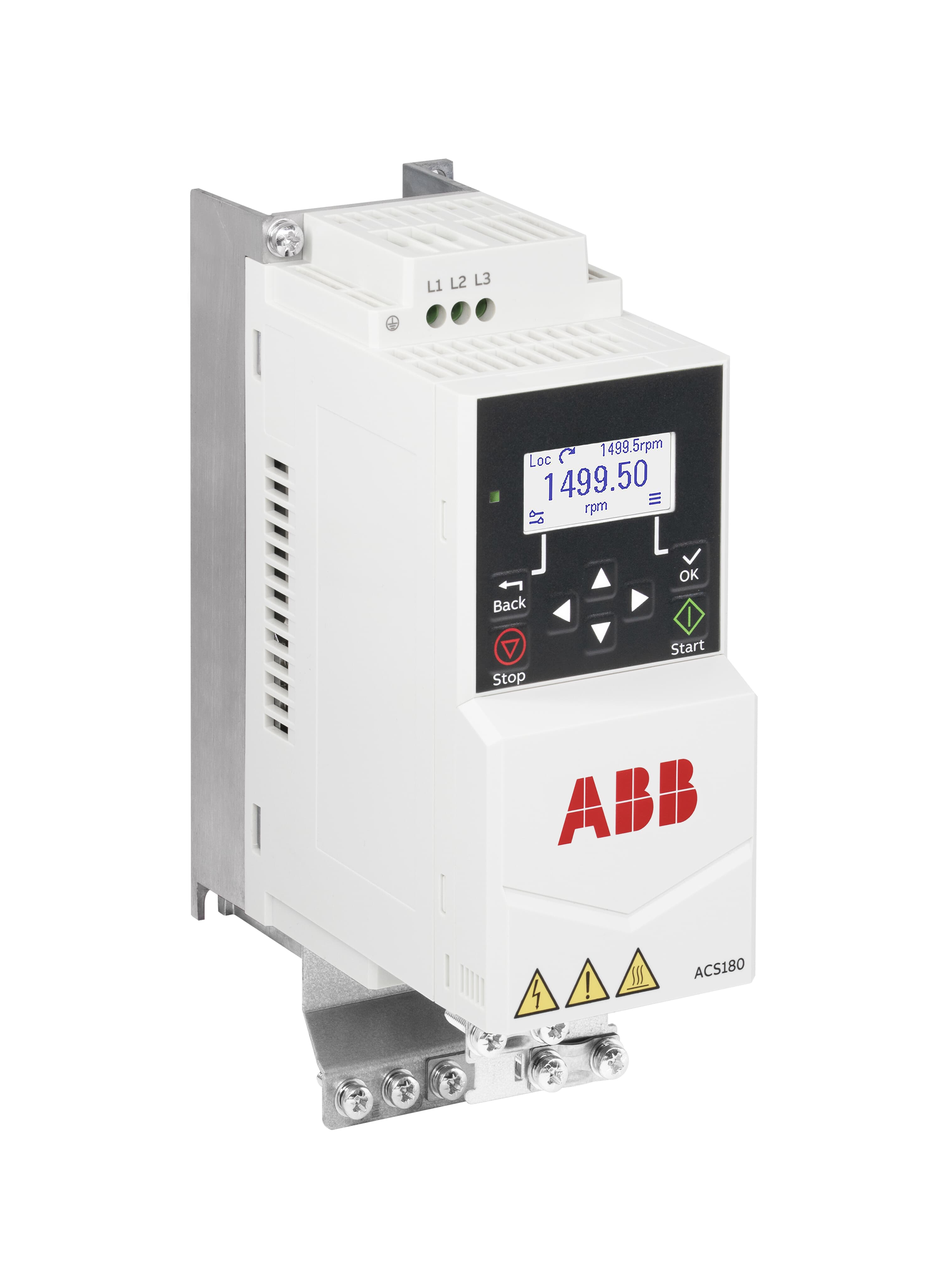 LV AC machinery drive module, IEC: Pn 0.55 kW, 1.8 A, 400 V, UL: Pld 0.75 Hp, 1.6 A, 460 V (ACS180-04N-01A8-4)