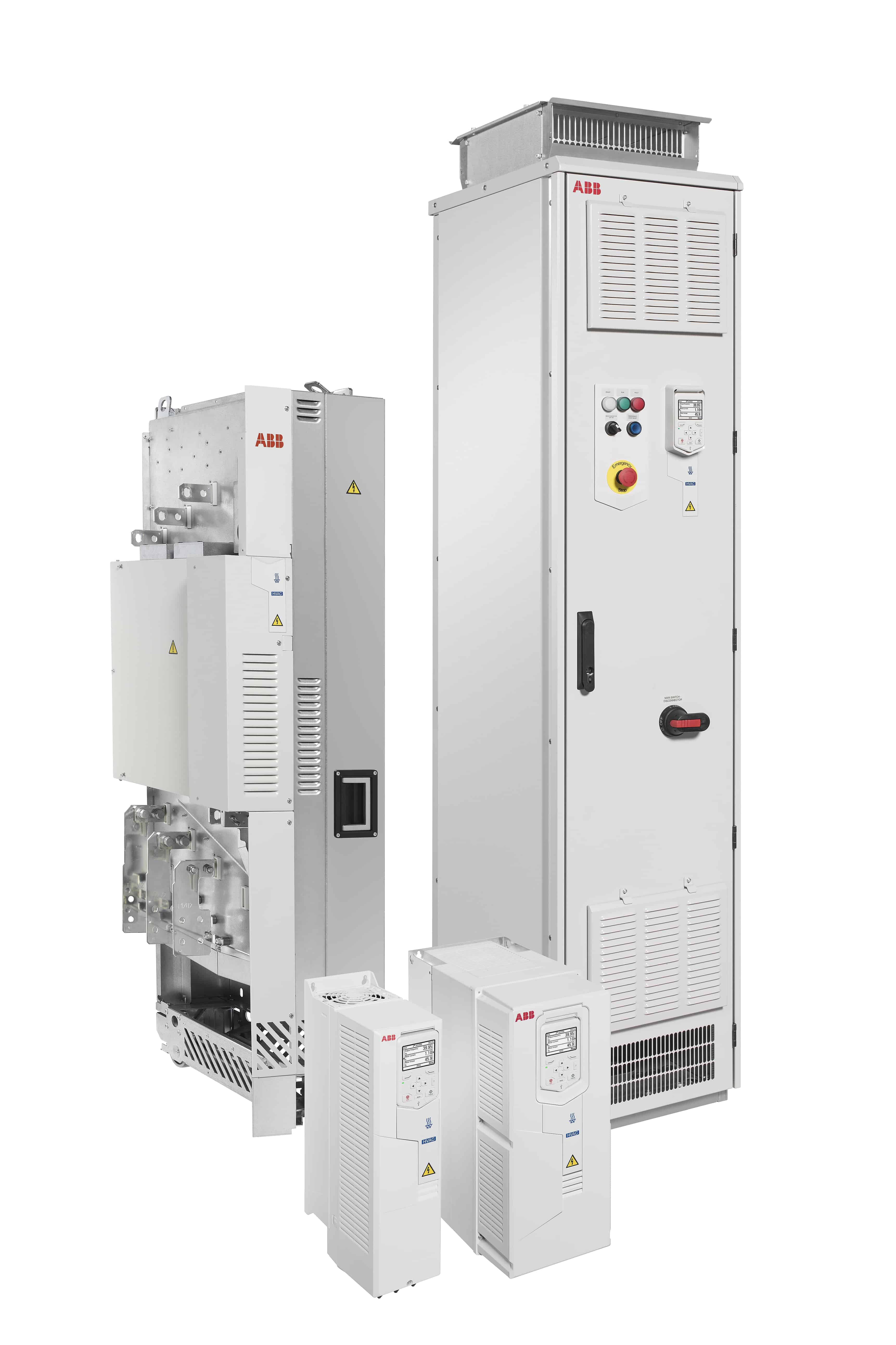 LV AC wall-mounted drive for HVAC, IEC: Pn 5.5 kW, 12.6 A, 400 V, UL: Pld 7.5 Hp, 12 A, 500 V (ACH580-01-12A7-4+B063)
