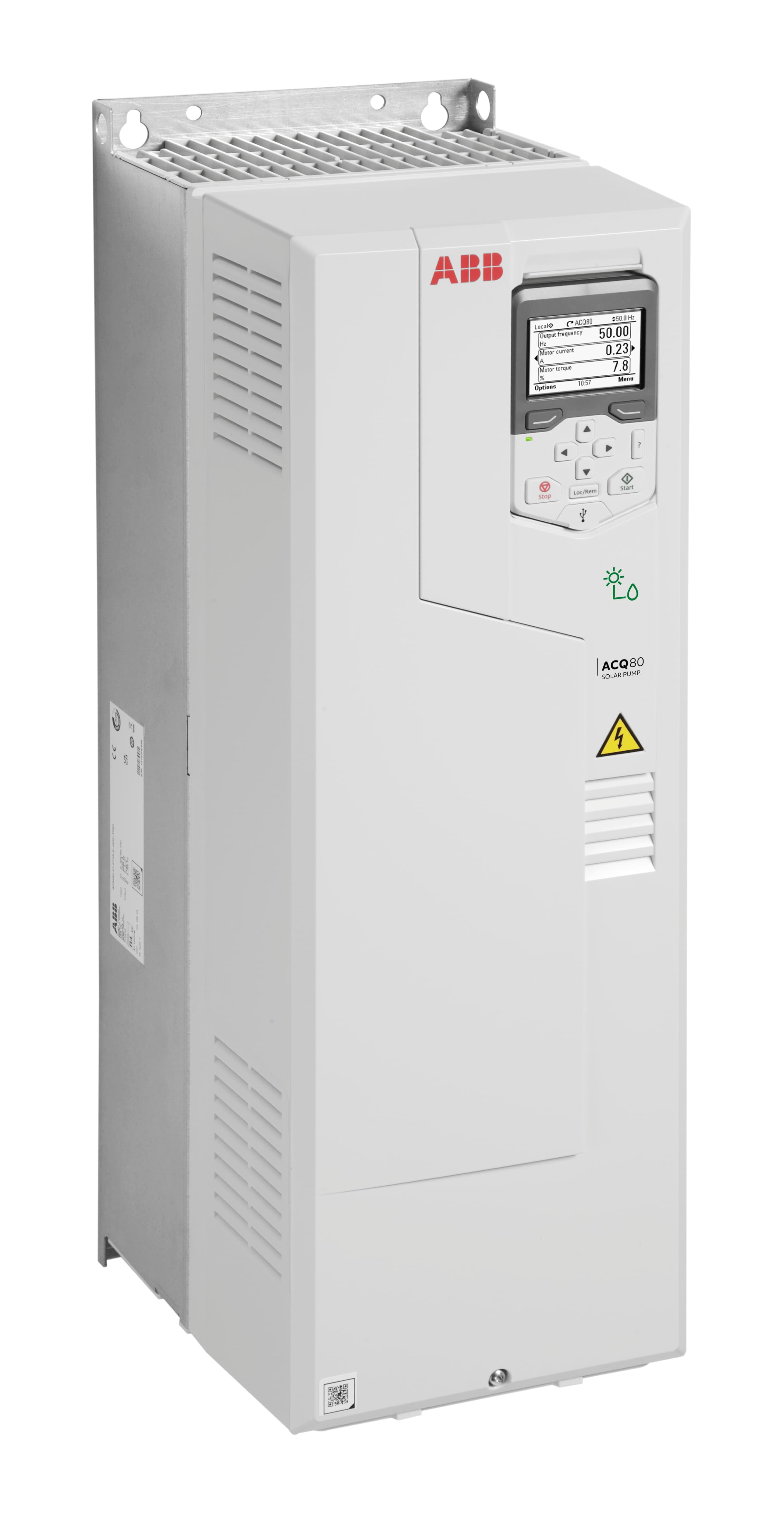 LV AC wall-mounted drive for solar pump, IEC: Pn 45 kW, 89 A, 400 V (ACQ80-01-045KW-4)