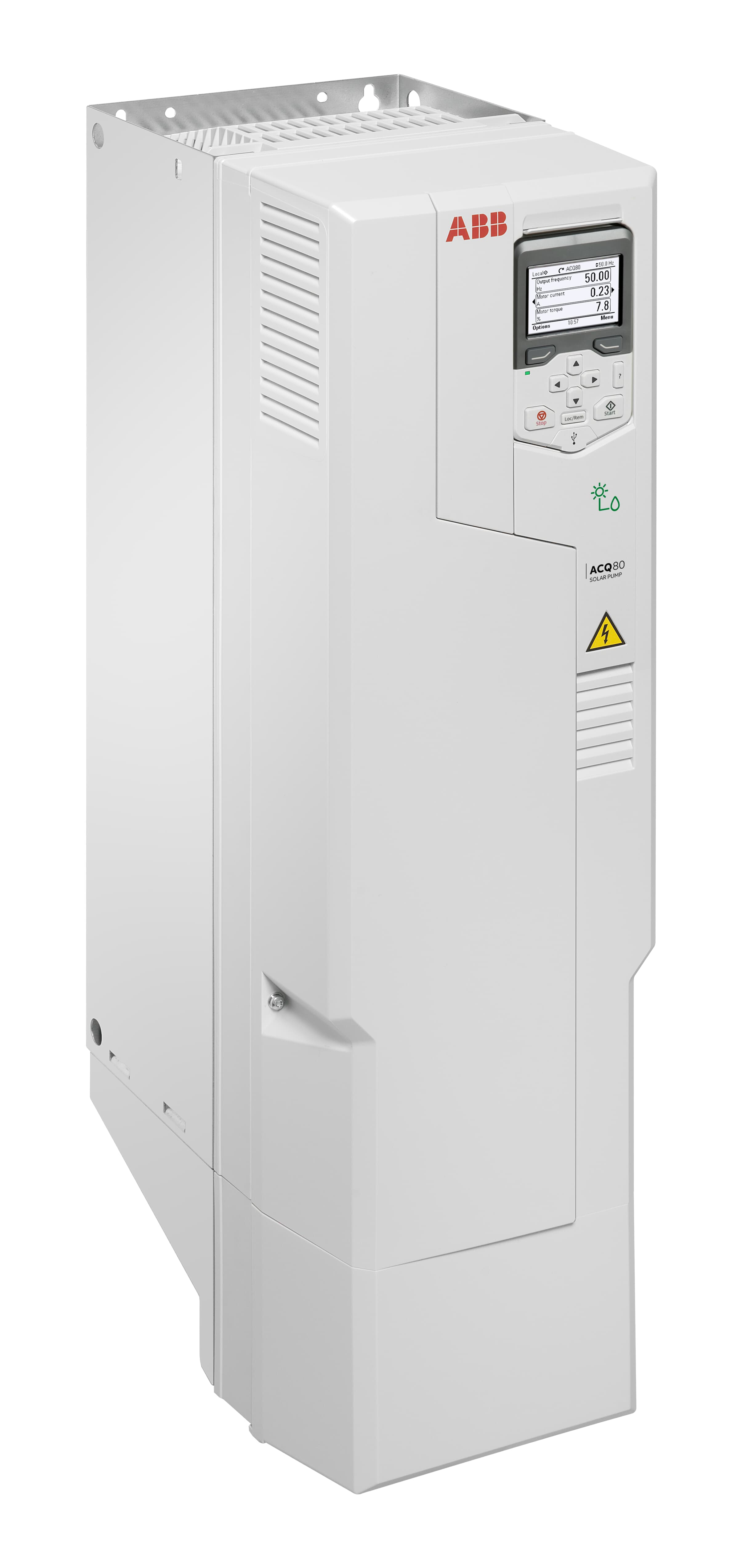 LV AC wall-mounted drive for solar pump, IEC: Pn 55 kW, 106 A, 400 V (ACQ80-01-055KW-4)