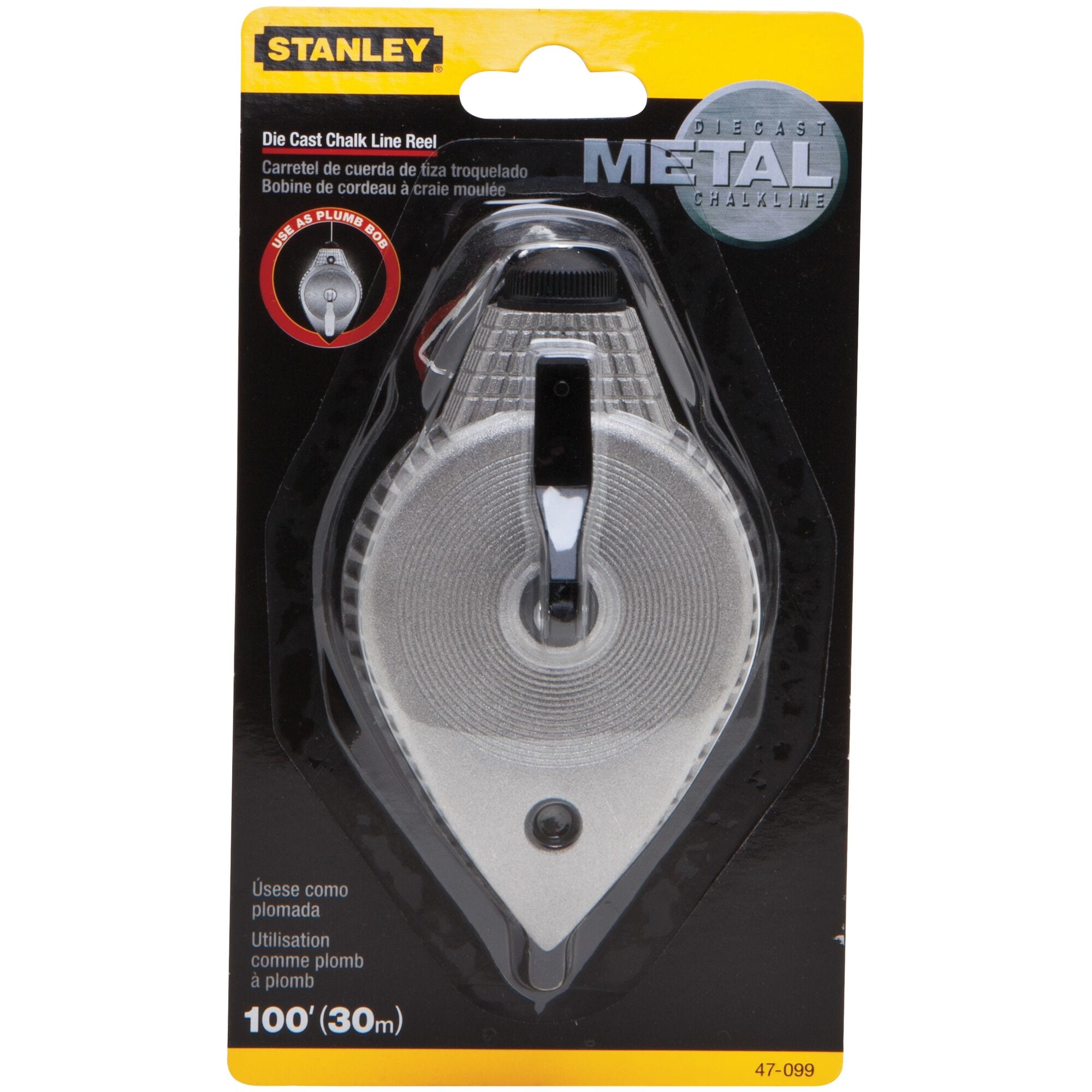30m/100' Metal Chalk Line Reel