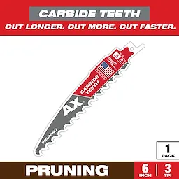 6" 3 TPI AX™ with Carbide Teeth SAWZALL® Blade for Pruning (1 PK)