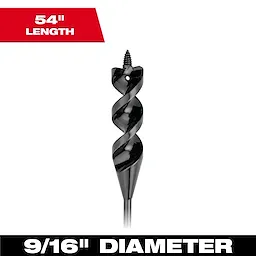 9/16” x 54" Flexible Cable Auger Bit