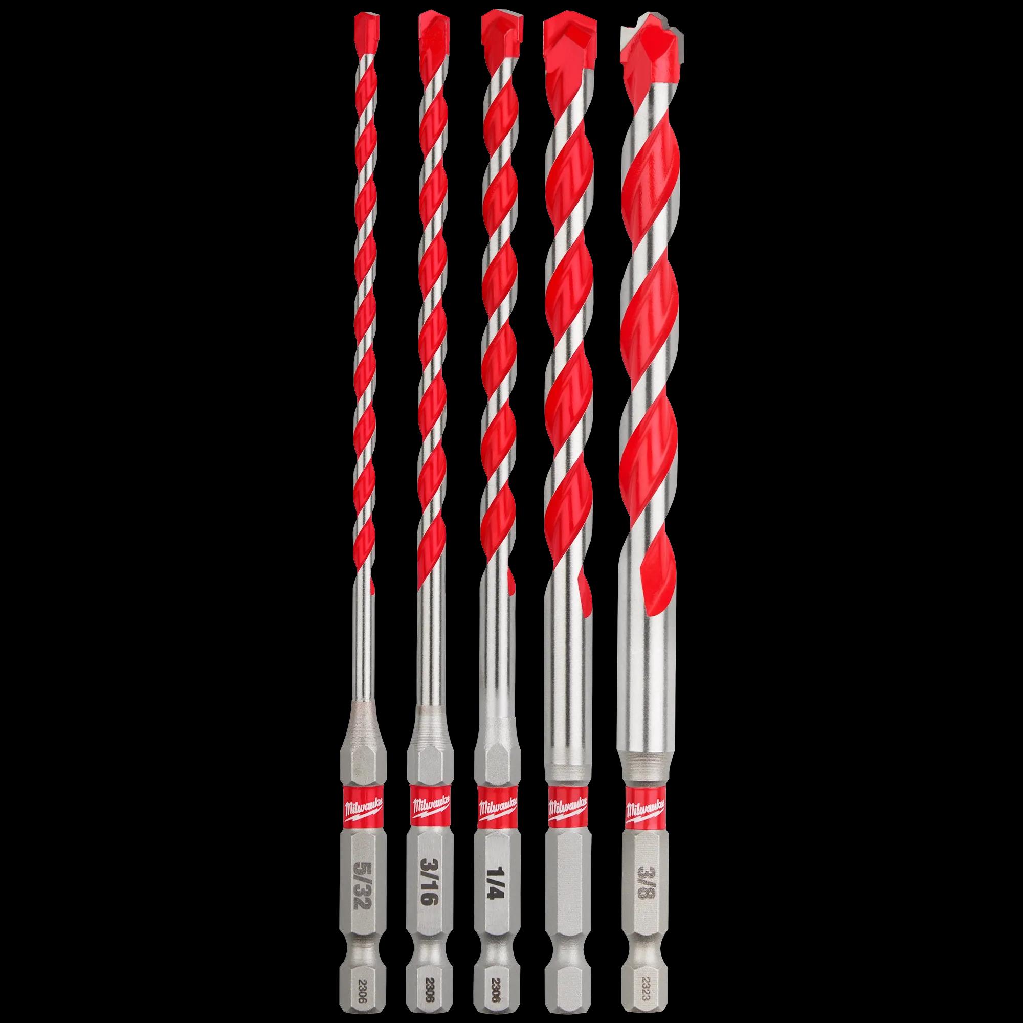 5PC SHOCKWAVE™ Impact Duty Carbide Hammer Drill Bit Set