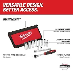 12pc 3/8" Drive Metric Socket Set