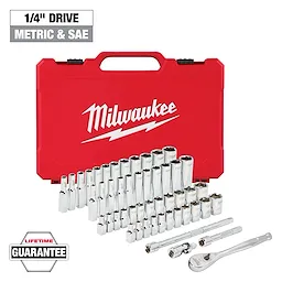 1/4" Drive 50pc Ratchet & Socket Set - SAE & Metric