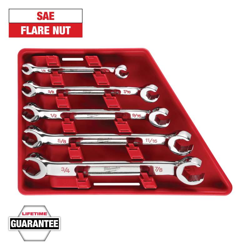 5pc Double End Flare Nut Wrench Set - SAE